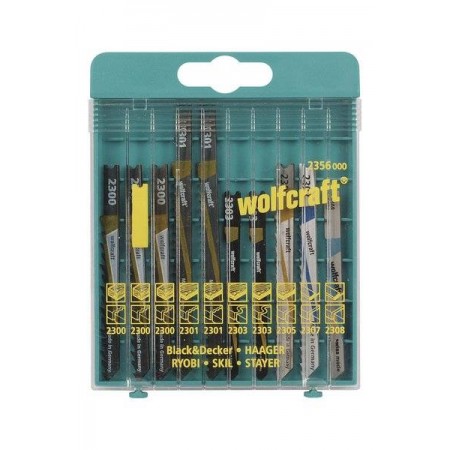 SURTIDO DE 10 HOJAS DE SIERRA U-EJE WOLFCRAFT