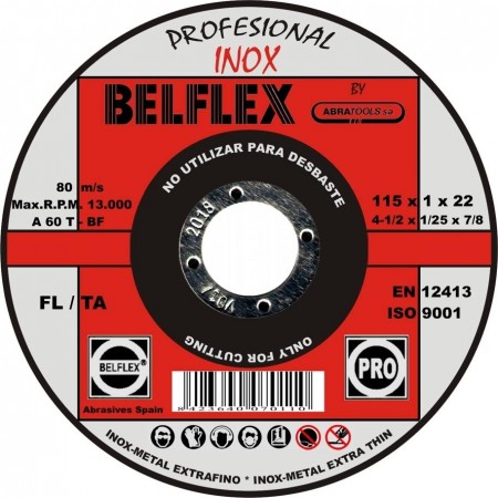 DISCO DE CORTE INOX 115*1*22 BELFLEX