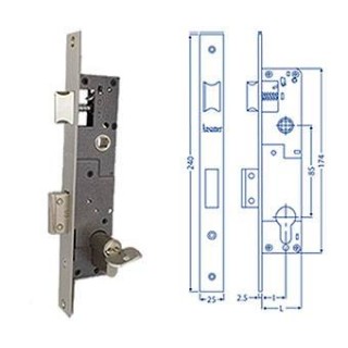 CERRADURA MOD 270R (SOLO RESBALON) 35MM NIQUEL