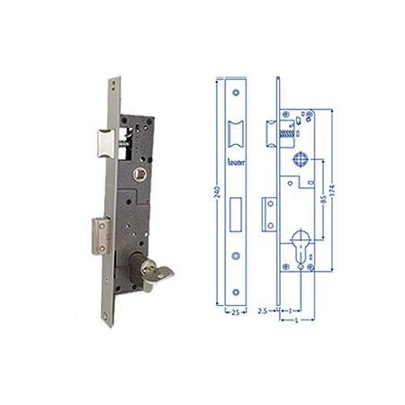 CERRADURA MOD 270R (SOLO RESBALON) 35MM NIQUEL