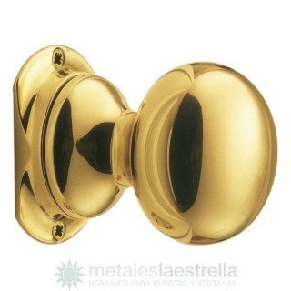 JUEGO POMO PASO LATON BRILLO 55x6mm