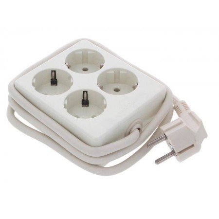 Base múltiple 4 tomas Schuko Blanco
