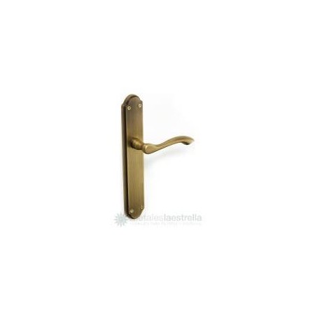 Manilla con placa Pino 245x44 mm acabado cuero