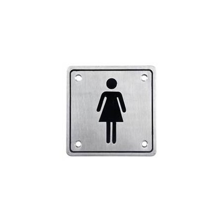 Placa aseos cuadrada mujer Acero Inoxidable