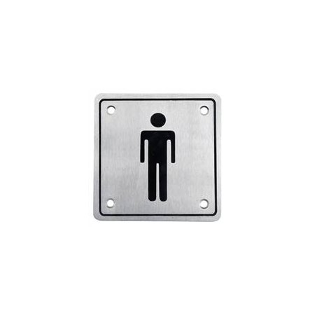 Placa aseos cuadrada hombre Acero Inoxidable