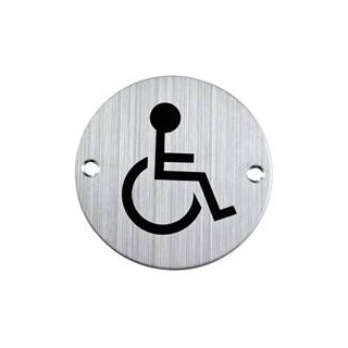 Placa redonda discapacitados Acero Inoxidable