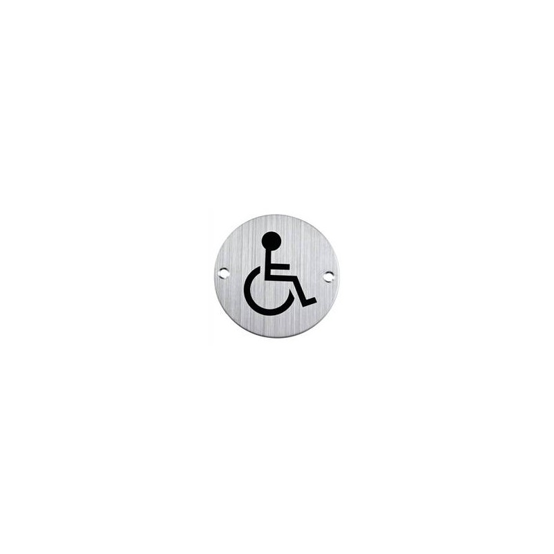 Placa redonda discapacitados Acero Inoxidable