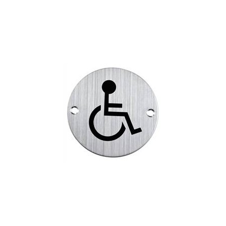 Placa redonda discapacitados Acero Inoxidable
