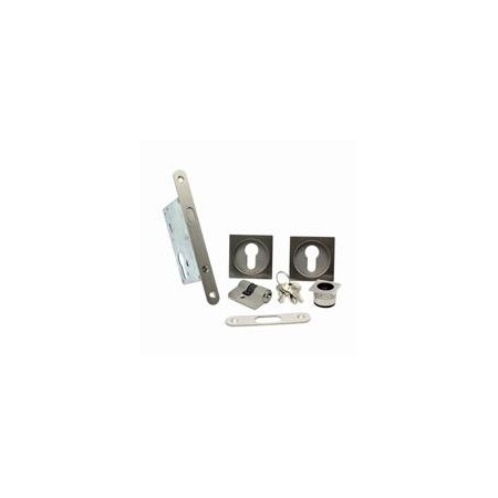 Kit puerta corredera cuadrado P5050B SN Niquel