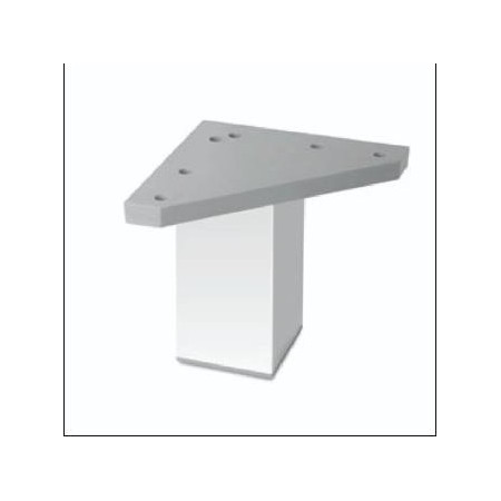 PATA CUADRADA 40X40 C/BASE TRIANGULAR 80X80, PLATA