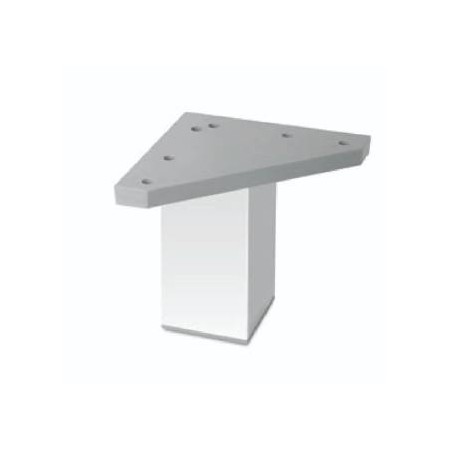 PATA CUADRADA 40X40 C/BASE TRIANGULAR 80X80, PLATA