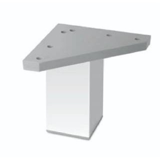 PATA CUADRADA 40X40 C/BASE TRIANGULAR 80X80, PLATA