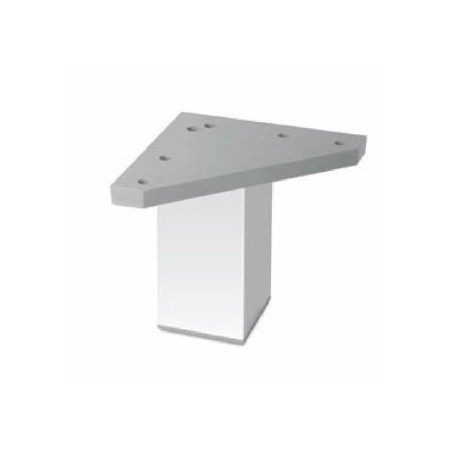 PATA CUADRADA 40X40 C/BASE TRIANGULAR 80X80, PLATA