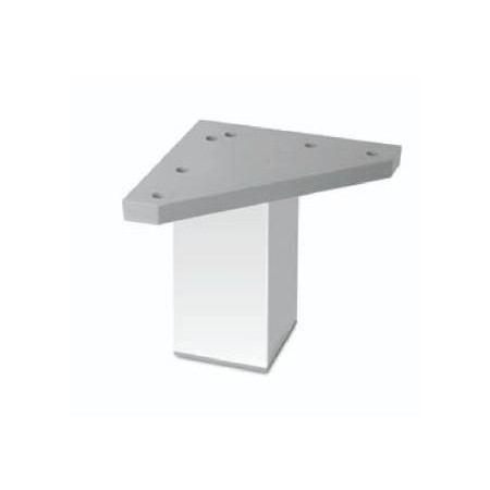 PATA CUADRADA 40X40 C/BASE TRIANGULAR 80X80, PLATA