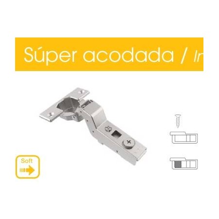 BISAGRA HIDRAULICA SUPER ACODADA DE Ø35mm CON CLIP