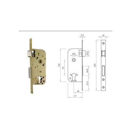 Cerradura Embutir E40 C/Bom 30+30, B70 SN