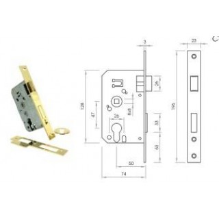 CERRADURA SEGURIDAD C/CILINDRO 60mm CANTO CUAD.DOR