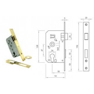 CERRADURA SEGURIDAD C/CILINDRO 60mm CANTO CUAD.NIQ