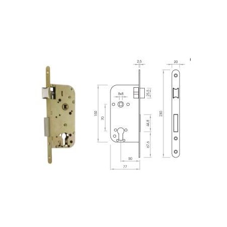 Cerradura embutir C/bom 30+30 B70, SN