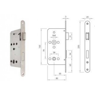 CERRADURA EMBUTIR C/CONDENA CANTO REDONDO