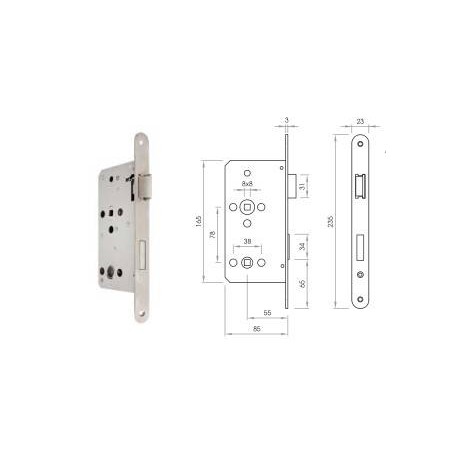 CERRADURA EMBUTIR C/CONDENA CANTO REDONDO