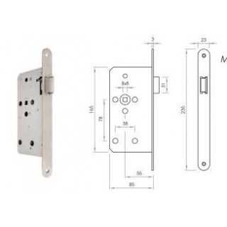 CERRADURA EMBUTIR PASO LIBRE CANTO REDONDO