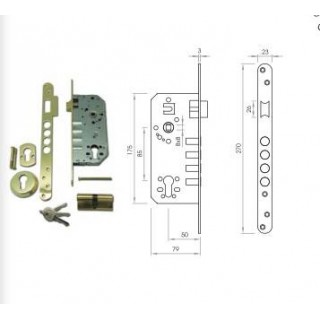 CERR. SEGURIDAD 1 PUNTO / CILINDRO SEG.70mm LATON