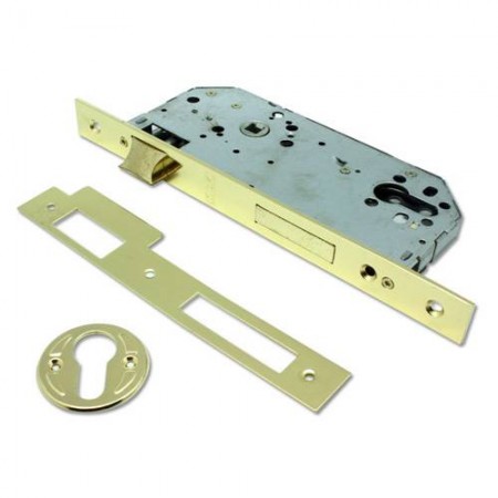 CERRADURA EMBUTIR S/CILINDRO CANTO CUADRADO DORADA