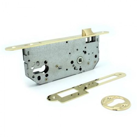 CERRADURA EMBUTIR S/CILINDRO CANTO REDONDO DORADA