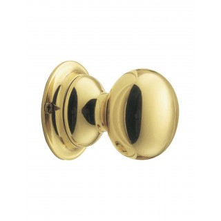JUEGO POMO LATÓN BRILLO Ø55MM. BASE Ø61MM.