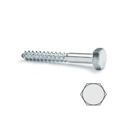 TORNILLOS ZINCADO 8X50 DIN 571 CAJA 100 PIEZAS